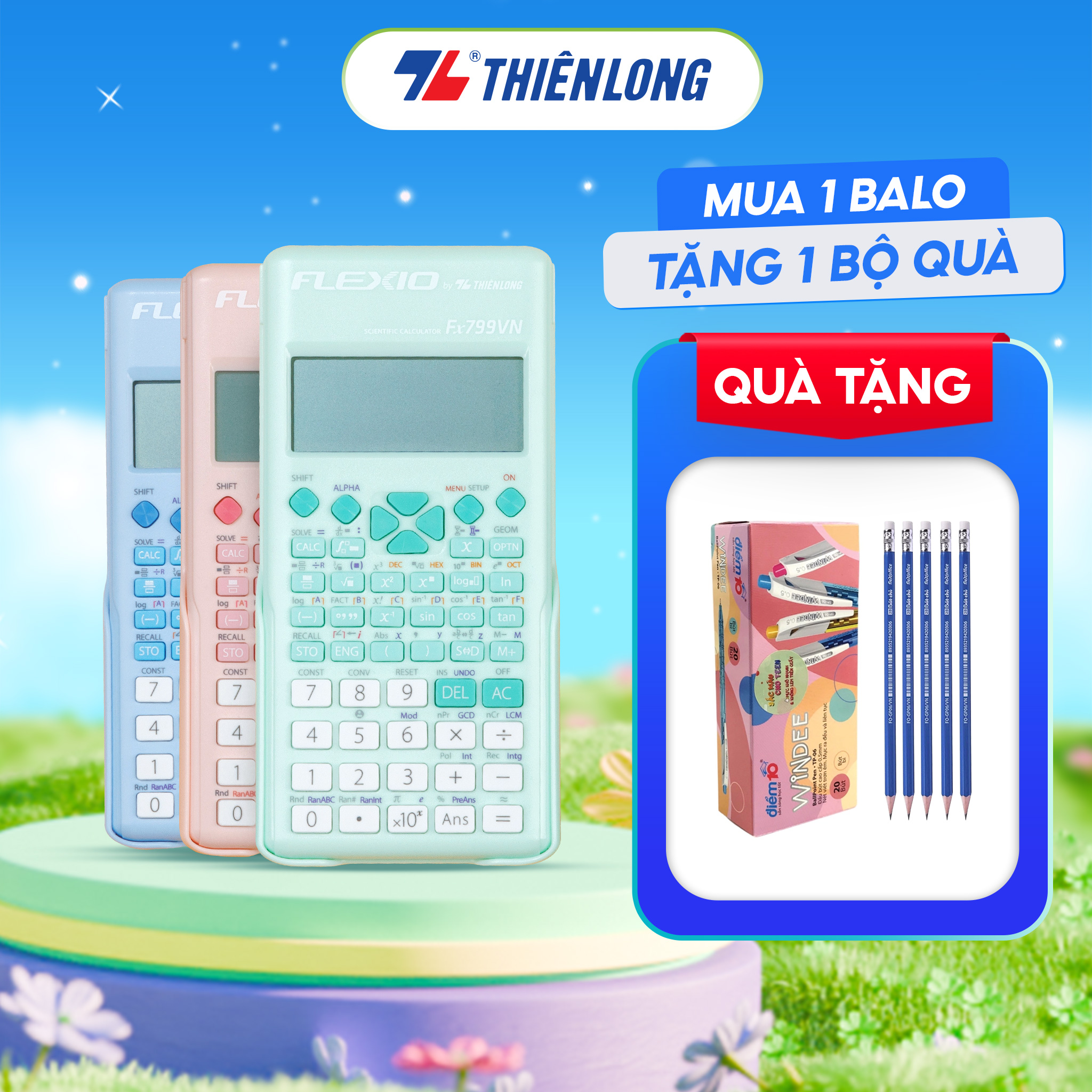 Máy tính khoa học Thiên Long Flexio Fx799VN