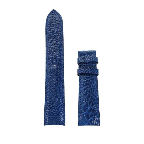 HT8463 - Dây đồng hồ Huy Hoàng da đà điểu size 16, 18, 20 màu xanh dương