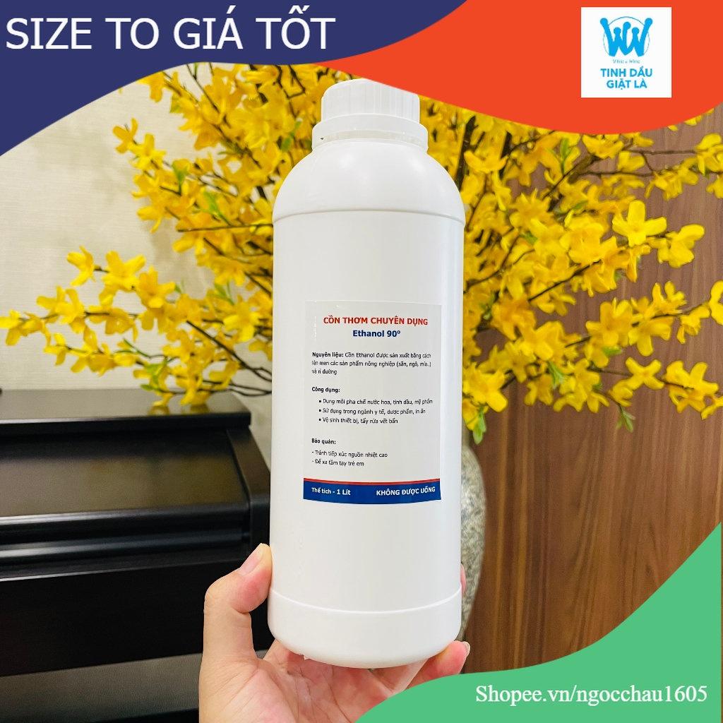 Cồn thơm Ethanol 90 độ chuyên pha tinh dầu, nước hoa, hóa mỹ phẩm - Chai 1 lít