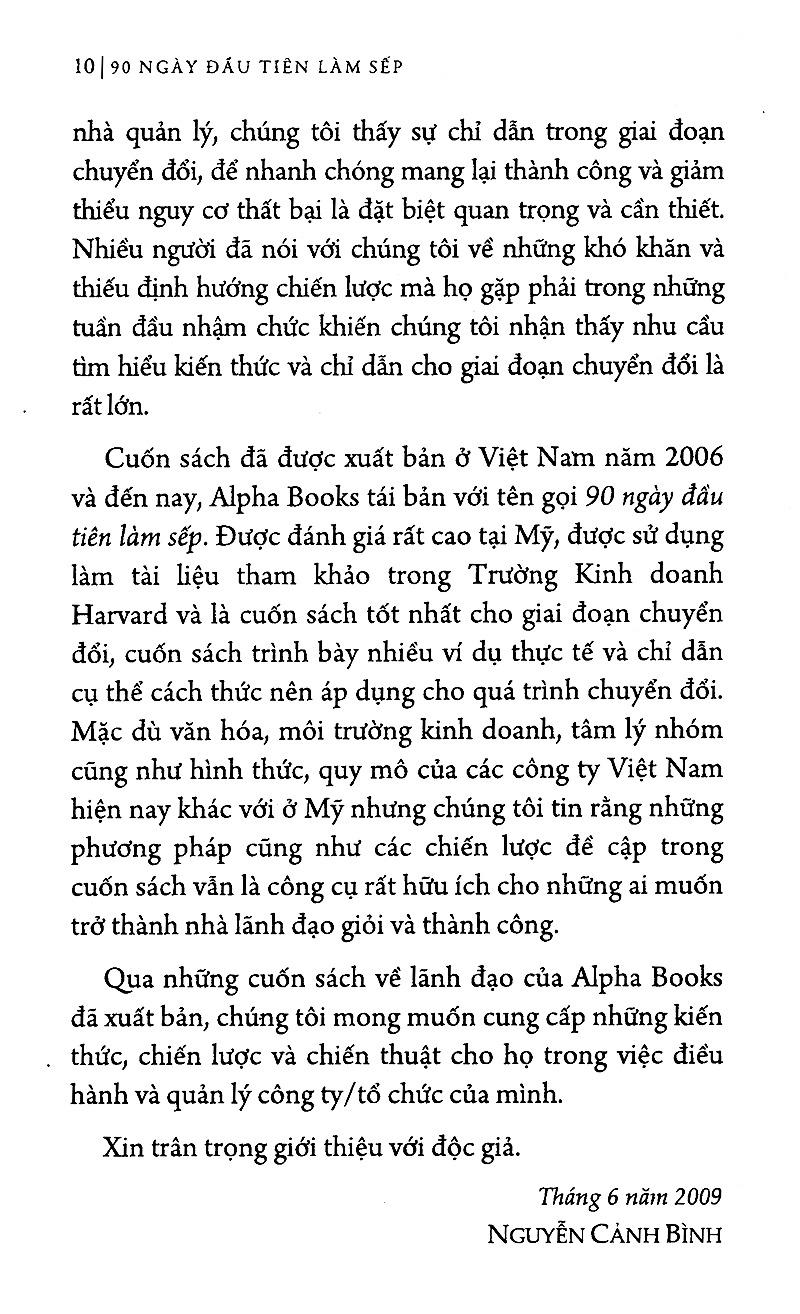 90 Ngày Đầu Tiên Làm Sếp - Bìa Cứng