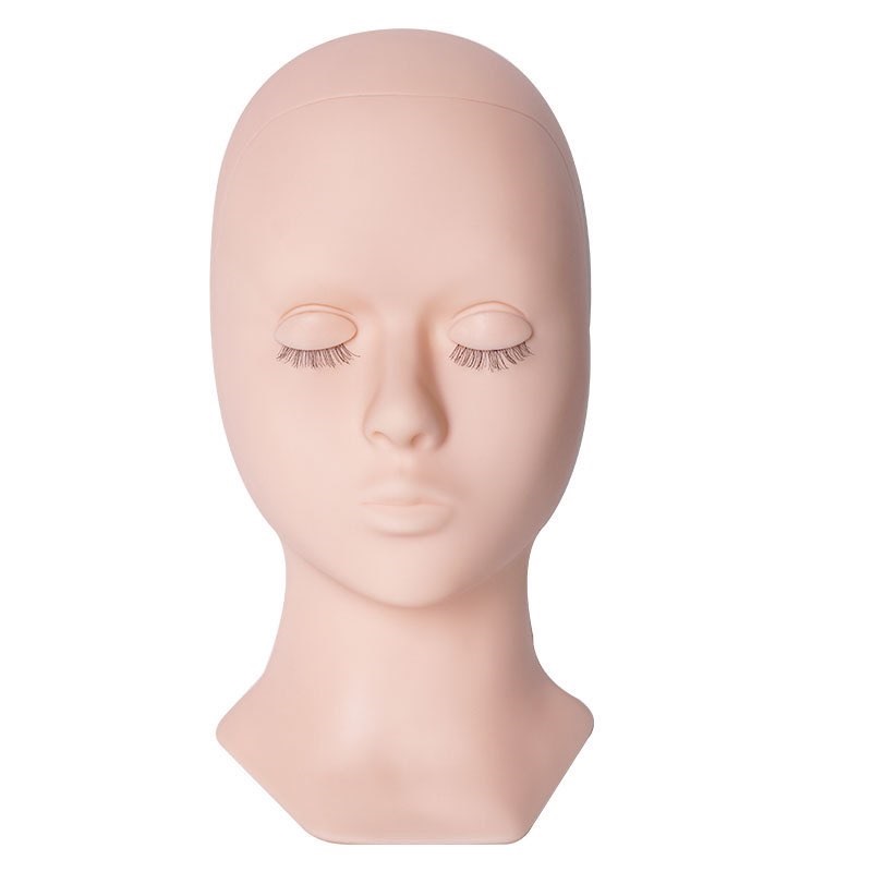 Đầu ma-nơ-canh silicone và mí mắt thực tập nối mi, đầu giả manocanh dụng cụ nối mi, keo nối mi, mi khay eyelash, eye brow lash uốn mi