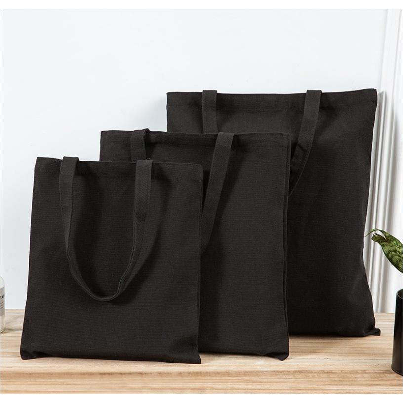 Túi xách vải canvas trơn màu đen tự in ấn vẽ thiết kế Trương Gia Túi Vải - Túi Canvas