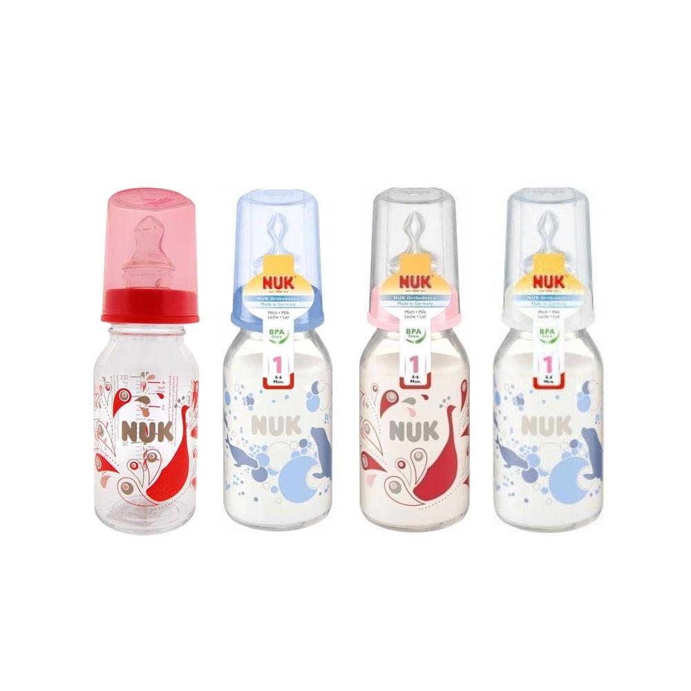 Bình Sữa Nuk Cổ Rộng Silicone Cho Ăn Kính Cho Ăn 125Ml An Toàn Cho Bé Sơ Sinh Bình Sữa Cho Bé Tập Đi Bình Sữa Silicone Tập Bé Nutr