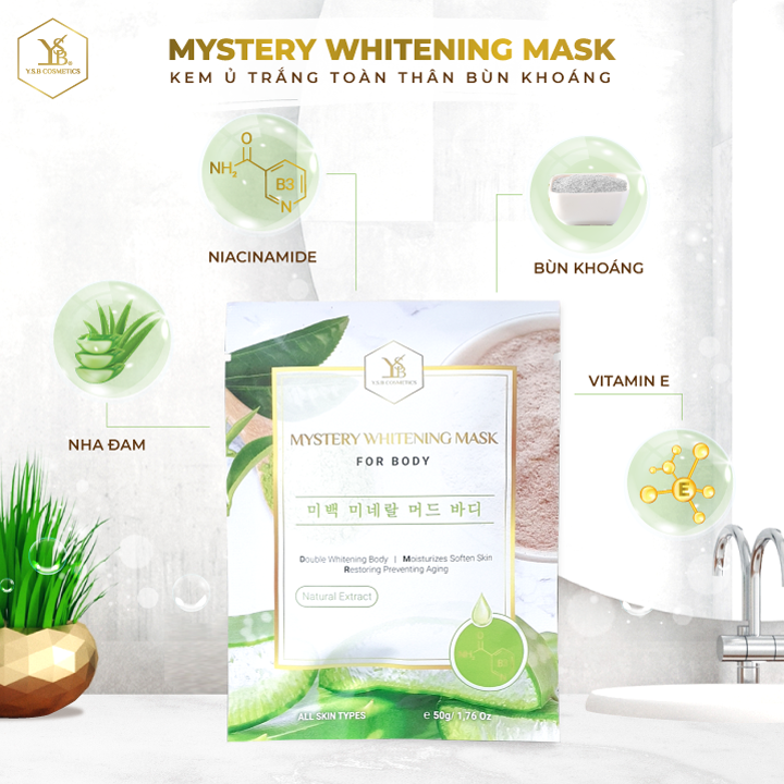 Kem ủ trắng toàn thân Bùn Khoáng MYSTERY WHITENING MASK