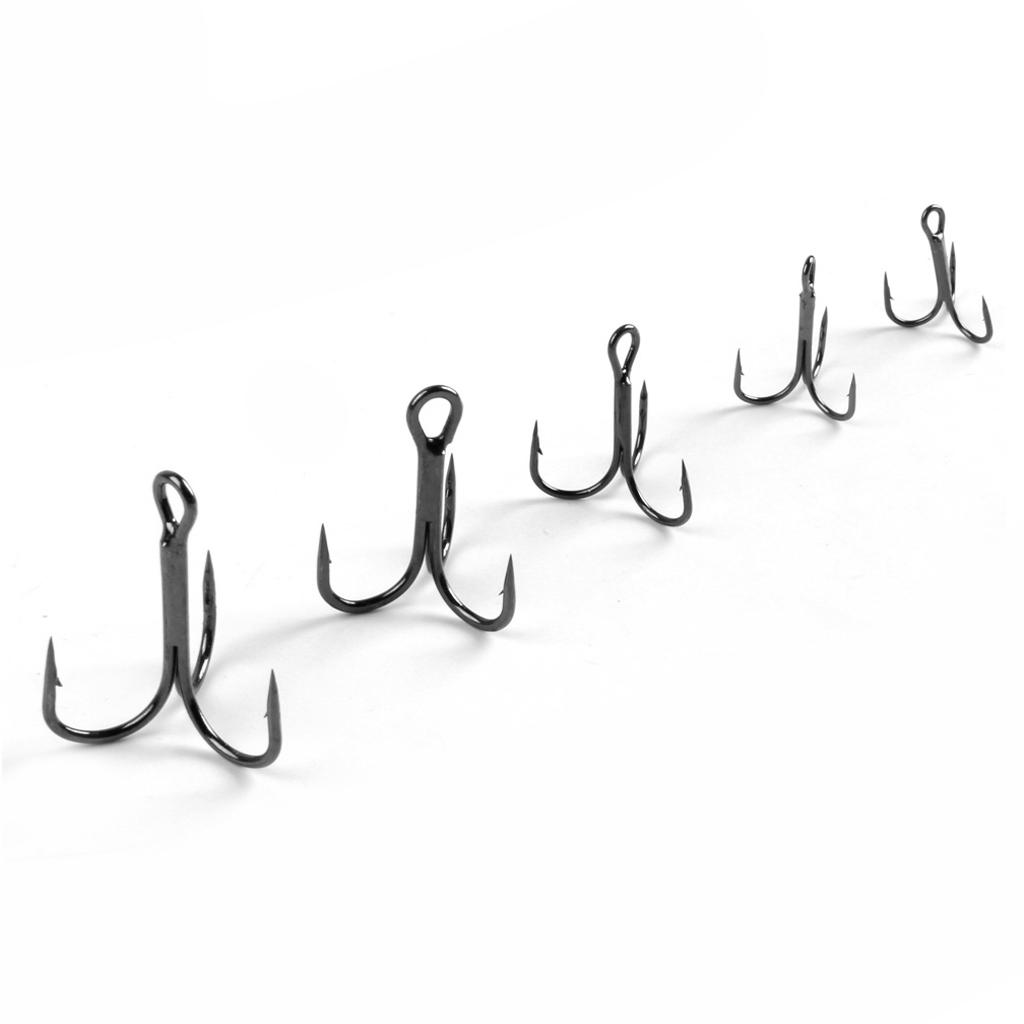 50pcs High Carbon Steel Fishing Hooks Treble Jig Hooks Fishhook Accessories