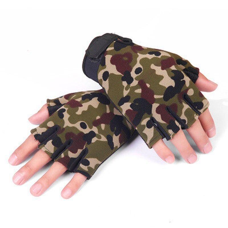 European Style Cycling Gloves Bicycle Gloves Men Anti Slip Shock Breathable Half Finger Gloves Tactics Fitness Sport Equipment