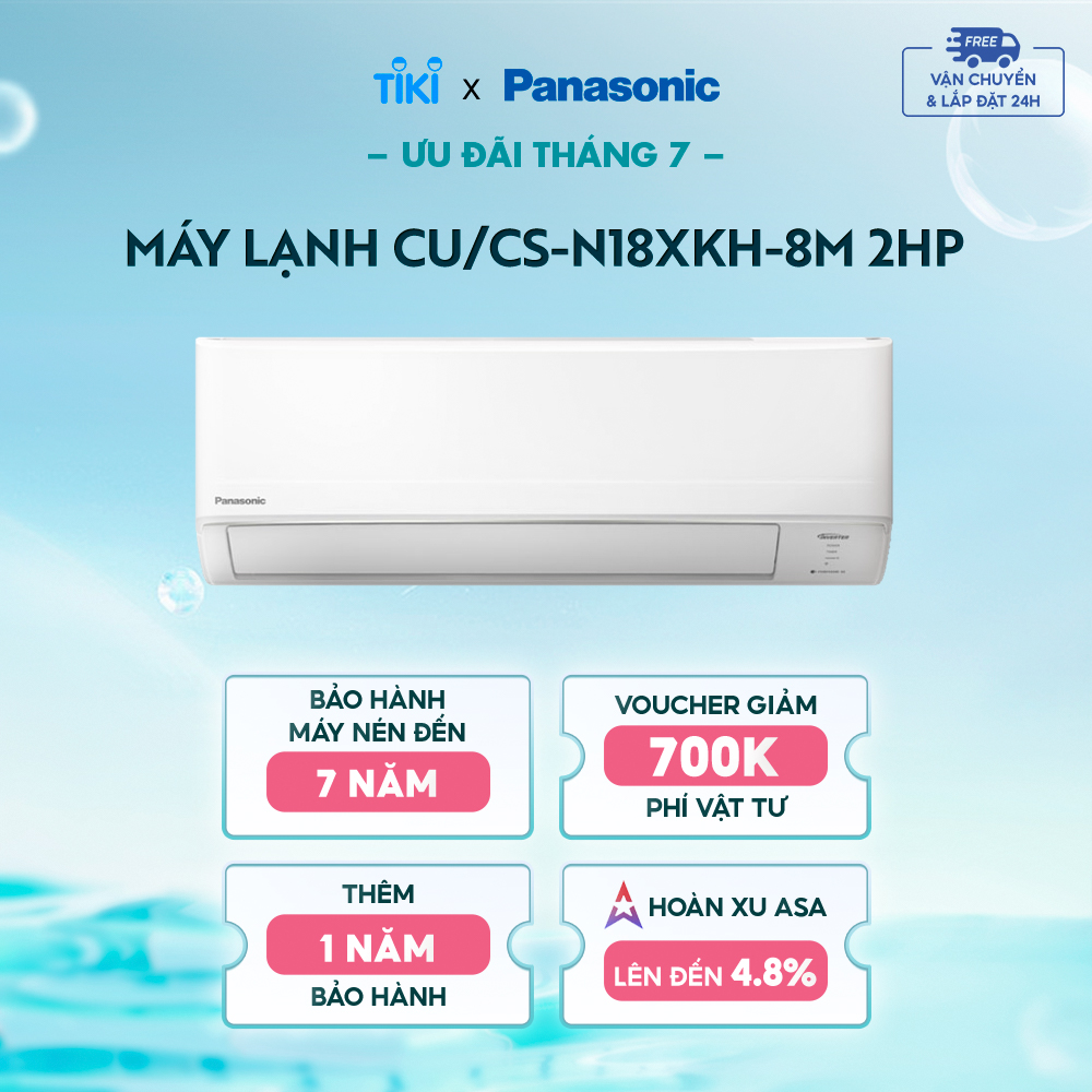 [Chỉ Giao Tại HCM] Máy lạnh-Điều hòa CU-CS-N18XKH-8M Panasonic - Một chiều - Tiêu chuẩn - Hàng chính hãng - 2 HP