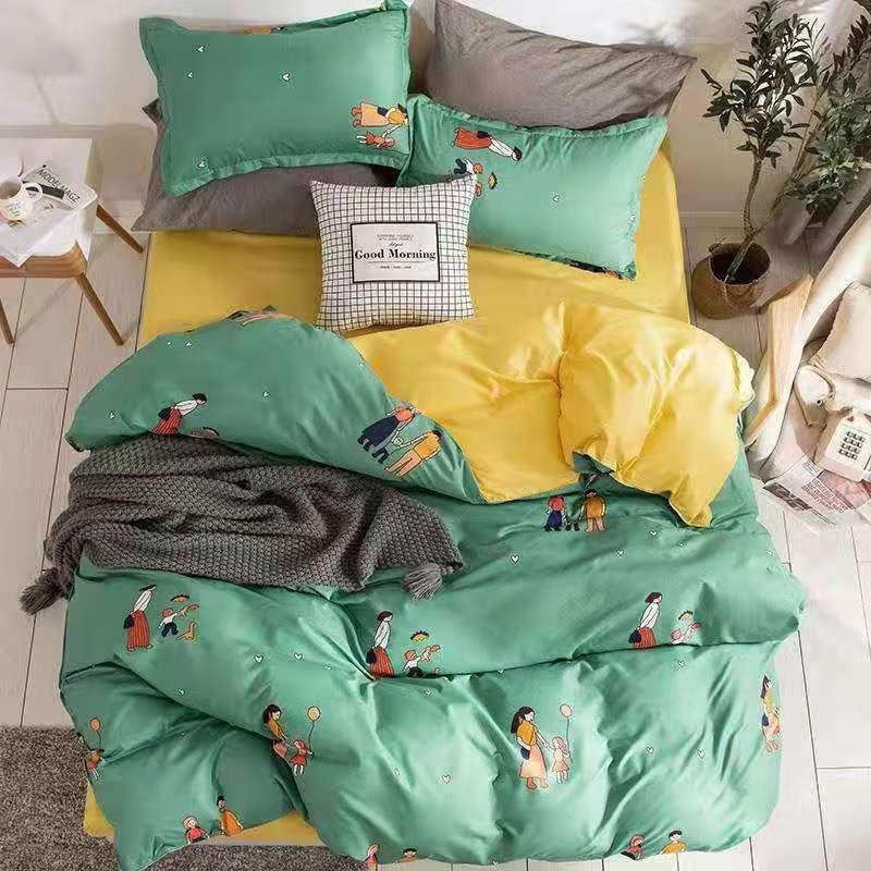 Chăn Ga Gối Đệm -Sét Chăn Ga Gối Đời Sống Xanh PolyCotton Punpu3051