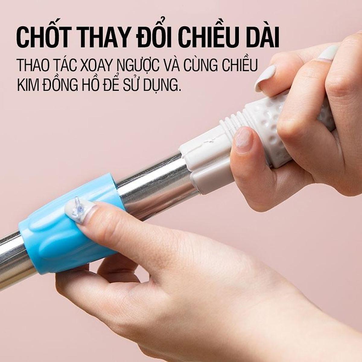 Chổi Gạt Nước Sàn Nhà Tắm Silicon Chống Trượt Xoay Bản To 52cm, Chổi Chà Sàn, Quét Nhà Thông Minh Cán Điều Chỉnh Độ Dài