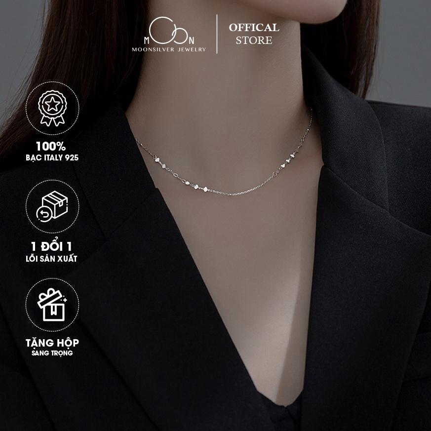 Dây chuyền mạ vàng 14k Moonsilver lấp lánh, vòng cổ phủ vàng trơn sang trọng