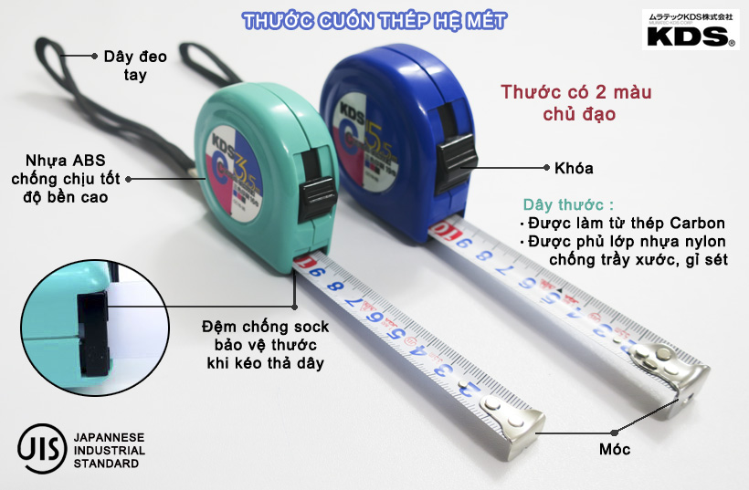 THƯỚC KÉO KDS CC - Thước cuốn thép 3.5m KDS CC16-35