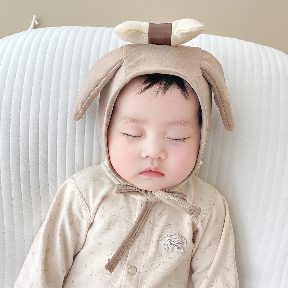 Mũ cotton tai cún khúc xương bằng bông đáng yêu cho bé MD257 Mimo Baby