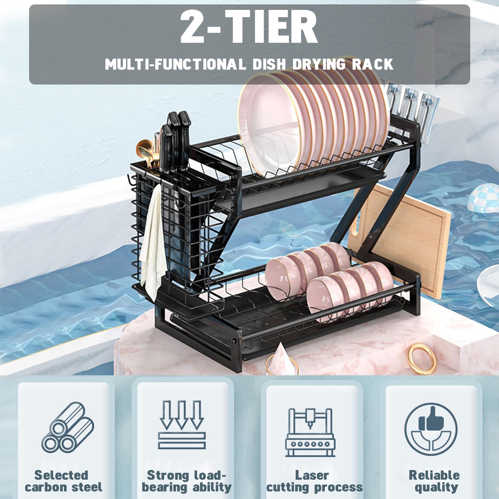 Giá đỡ của bồn rửa mặt, bồn rửa chén 2 tầng bằng thép carbon tiện lợi trong nhà bếp