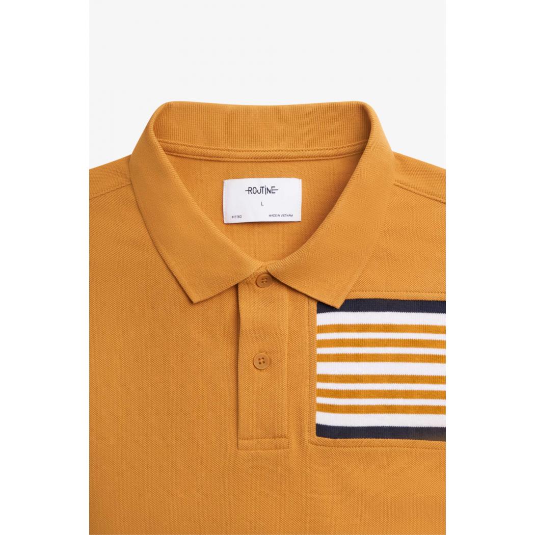 Áo Polo Nam Tay Bo Họa Tiết Trang Trí Form Fitted - 10S23POL029 | LASTORE MENSWEAR