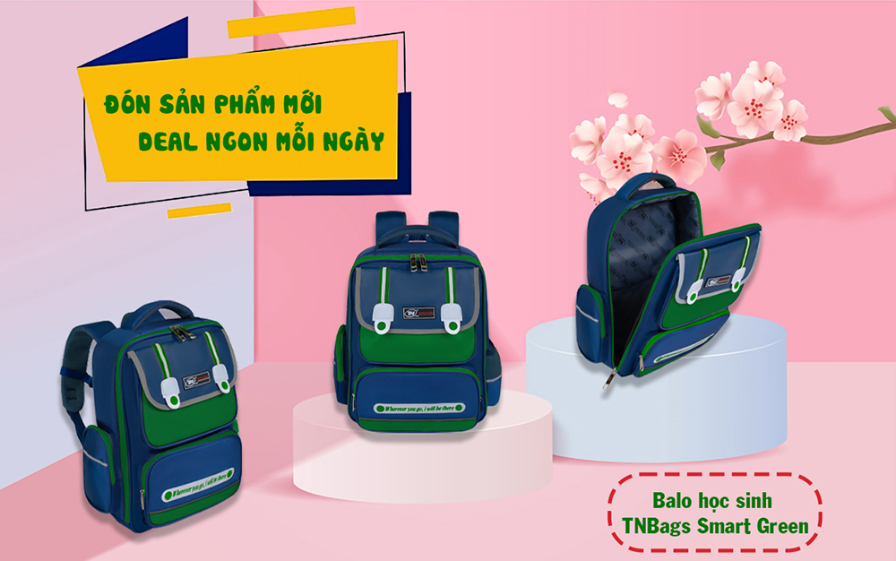 Balo học sinh cao cấp TNBags Smart Green TN.B 3111