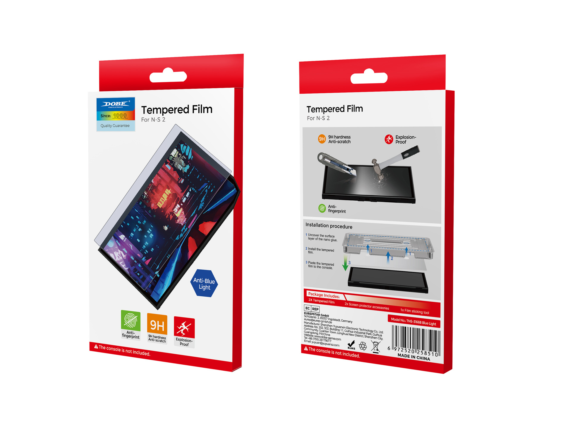 Kính Cường Lực bảo vệ màn hình Chống ánh sáng xanh Chống vân tay cho Nintendo Switch 2 - Hàng Chính Hãng