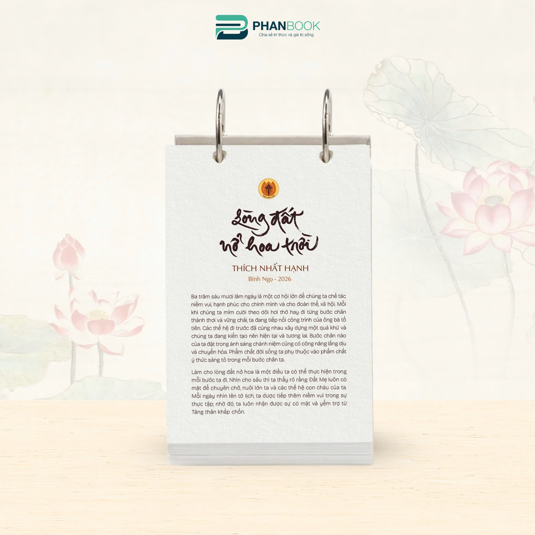 Lịch Bàn 2026 - 365 Ngày Lòng Đất Nở Hoa Trời - Thích Nhất Hạnh