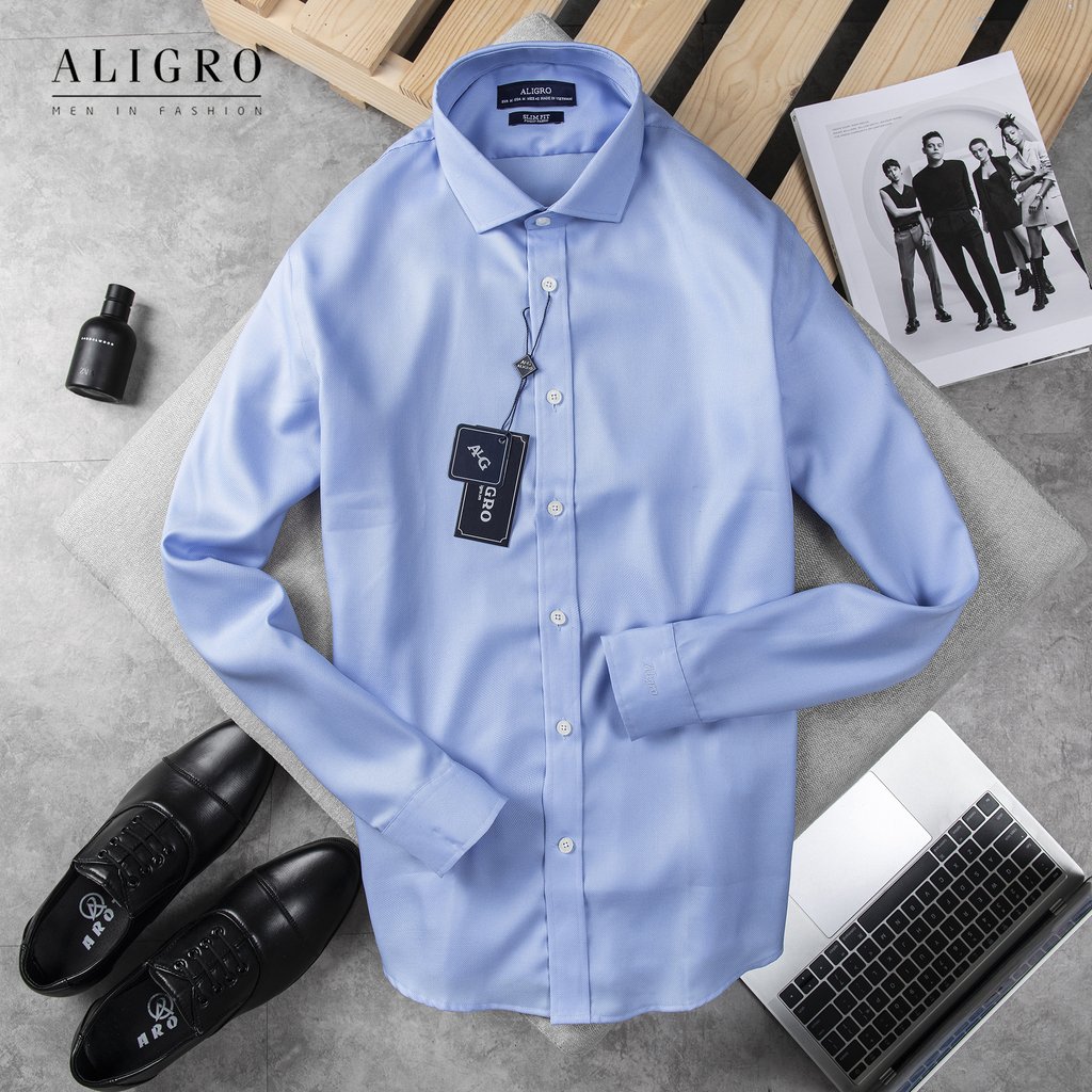 Áo sơ mi nam dài tay ALIGRO chất liệu cotton cao cấp mềm mại, thoáng mát, thấm hút mồ hôi, kháng khuẩn cao ALGS197