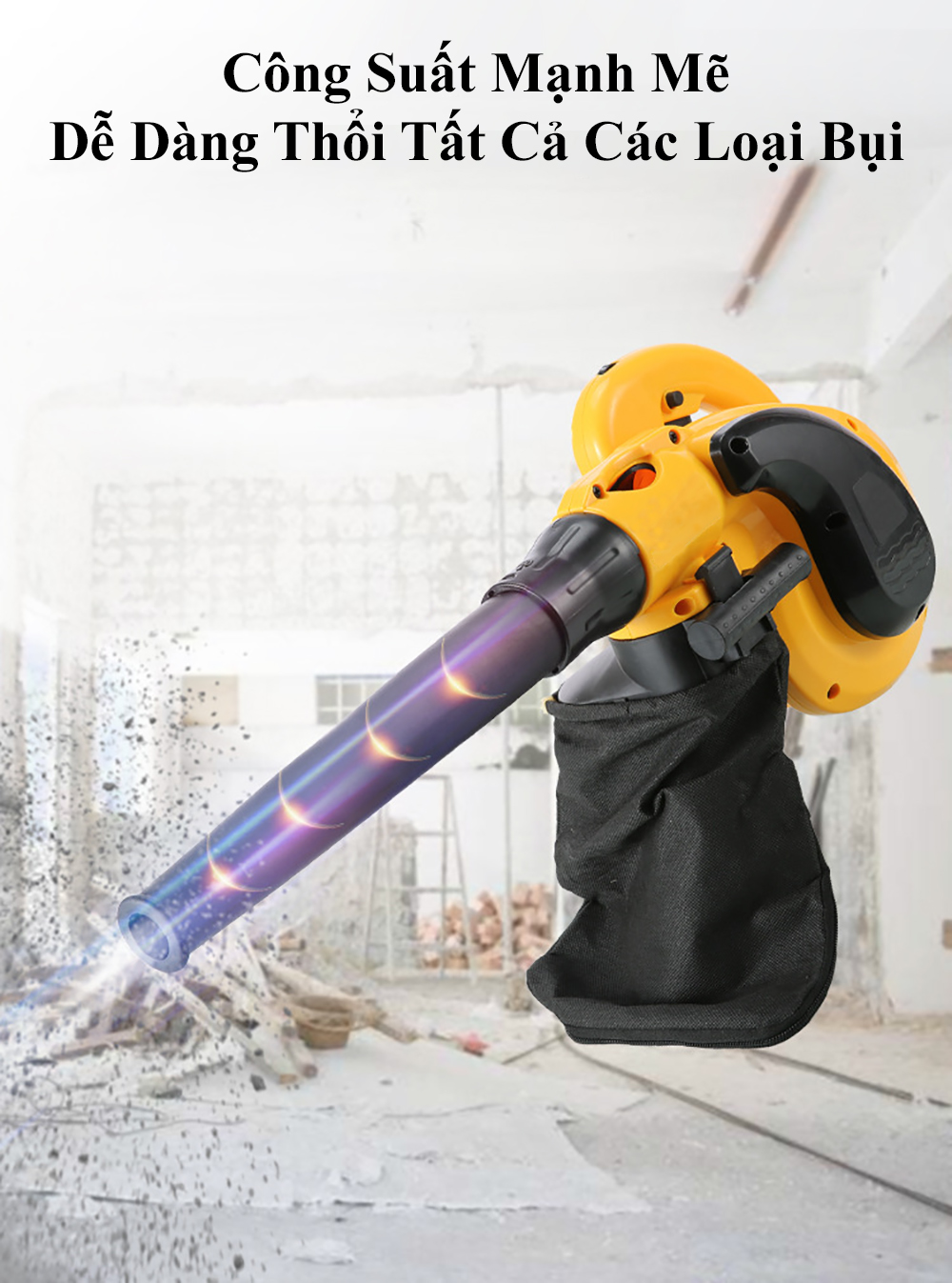 Máy Thổi Hút Bụi Cầm Tay ABG Công Suất Lớn 1200W Máy Vừa Thổi Vừa Hút Công Nghiệp Đa Năng Ứng Dụng Nhiều Trong Các Xưởng Mộc, Vệ Sinh Máy Móc – Hàng Chính Hãng