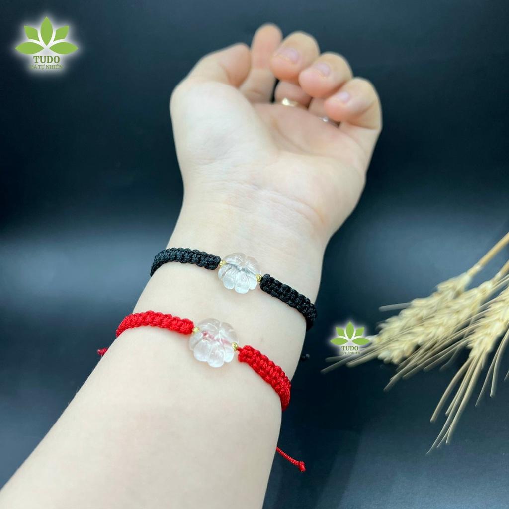 Vòng Tay Nữ Đẹp - Vòng Phong Thủy Đủ Mệnh TUDO AU10K Cỏ 4 Lá Tết Dây Handmade B51K400K300