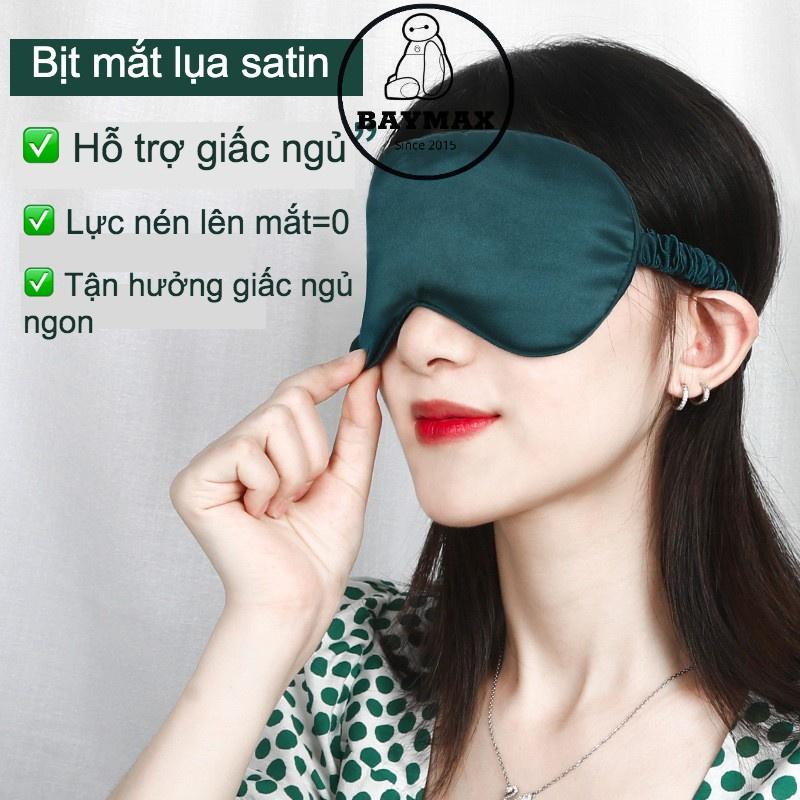 Bịt mắt lụa satin cao cấp mịn màng, mềm mại, dây đeo co giãn không đè nén áp lực lên mắt, bịt mặt hỗ trợ giấc ngủ ngon