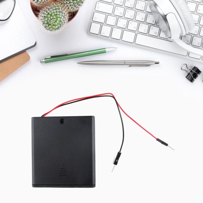 2/4 Khe Cắm Pin AA Hộp Pin Có Công Tắc Hộp Pin AA Mới 3V 6V Y4QF Màu sắc: Phần 4
