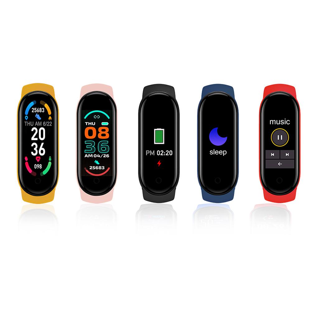 Đồng hồ thể dục thông minh M6 theo dõi nhịp tim Màn hình ngủ 0.96in Màn hình màu IP67 không thấm nước