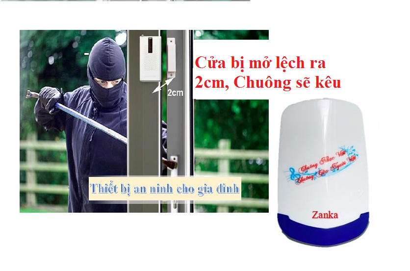 Chuông cửa báo khách và báo trộm cửa từ không dây chuông báo khi mở cửa