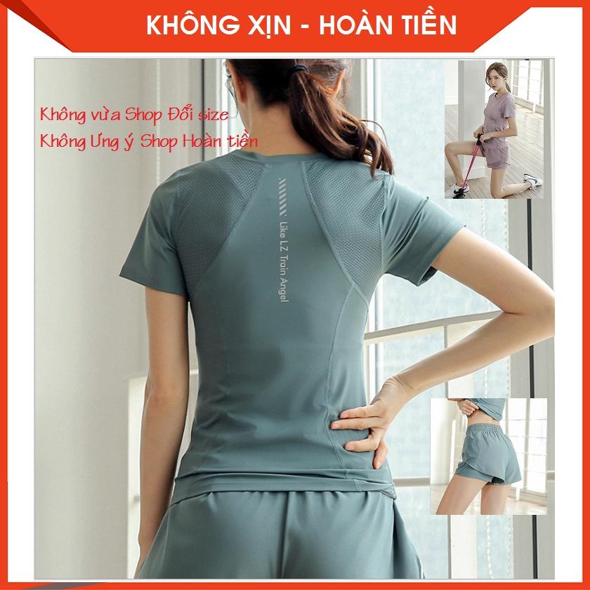 Quần áo thể thao_thun lạnh phối lưới siêu mịn mát, tôn dáng - Quần áo nữ_tập gym, chạy bộ, du lịch