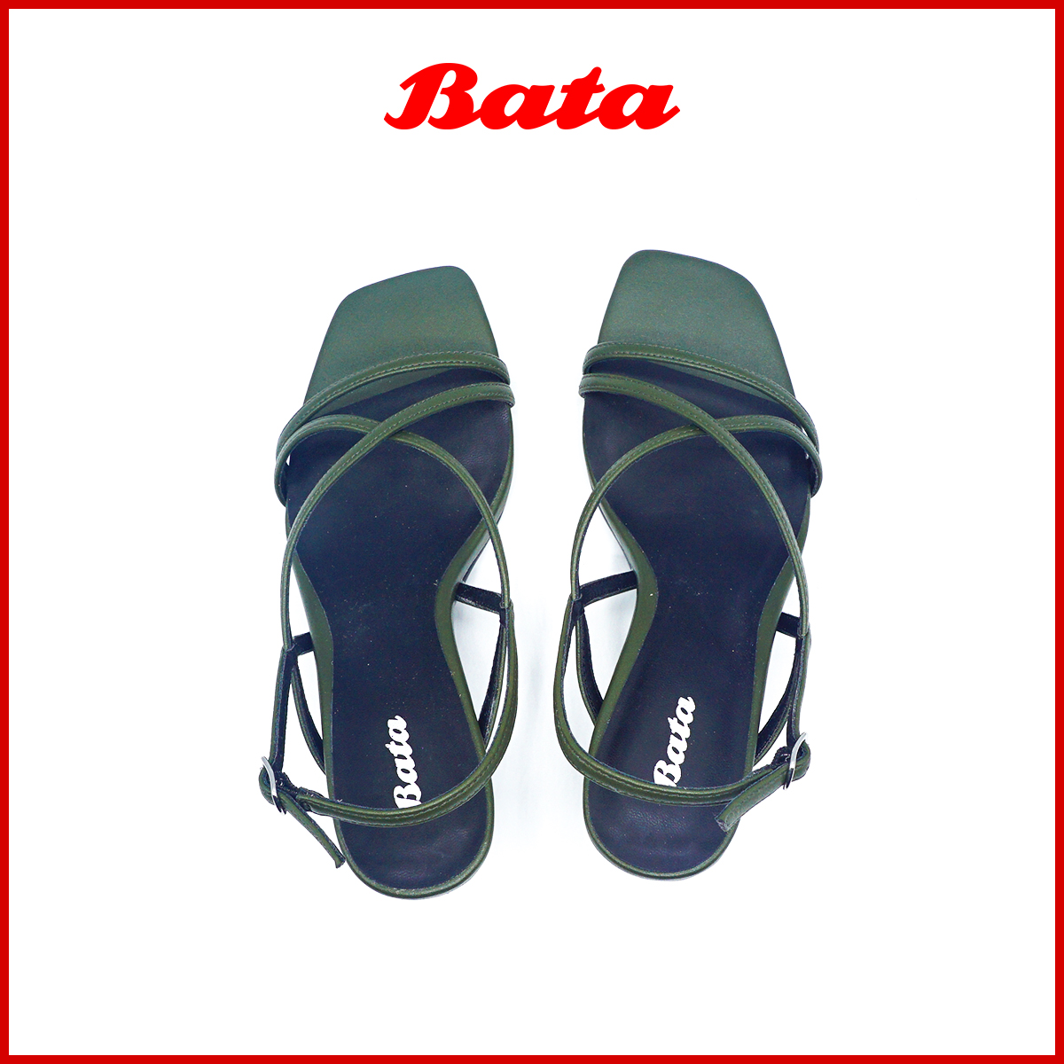 Sandal nữ cao gót màu xanh Thương hiệu Bata 760-7101