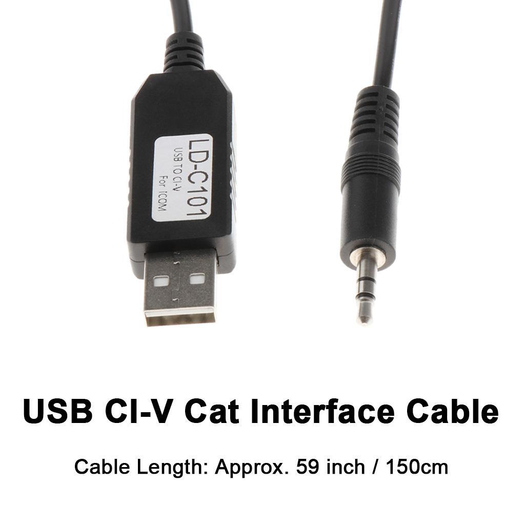 59 Inch USB CI-V CAT Interface Cable Cord for CT-17 Compatible Radios