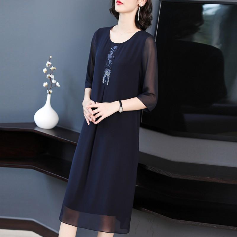 Váy Đầm Nữ Trung Niên Dáng Suông Thời Trang VH88 - Hàng Quảng Châu Cao Cấp