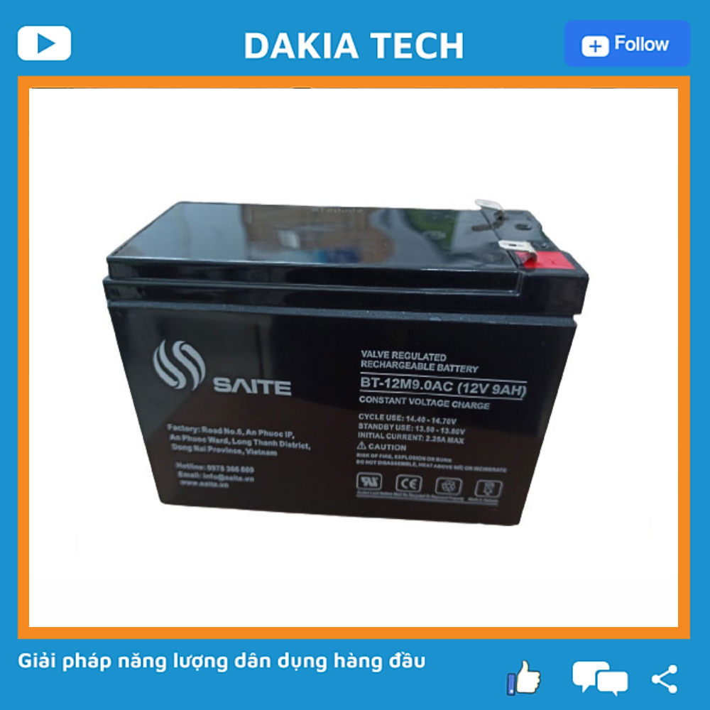 Ắc quy Saite 12V 9Ah Model BT-12M9.0AC