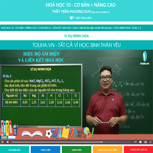 Khóa học HOÁ HỌC 10 - CƠ BẢN + NÂNG CAO thầy Trần Phương Duy - 09 tháng