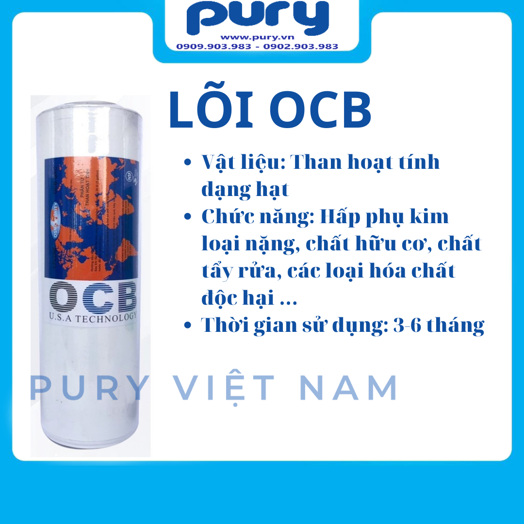 Bộ Ba Lõi Lọc Nước 1,2,3 Máy Ro --- Lõi Lọc Thô 123 (PP5 + OCB + CTO)