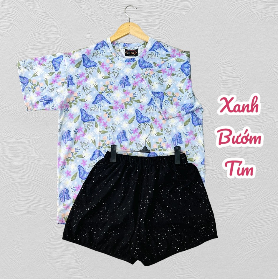 SET ÁO THUN NỮ + QUẦN SHORT THUN - COTTON - HỌA TIẾT SIÊU HOT - FREESIZE (50-80kg)