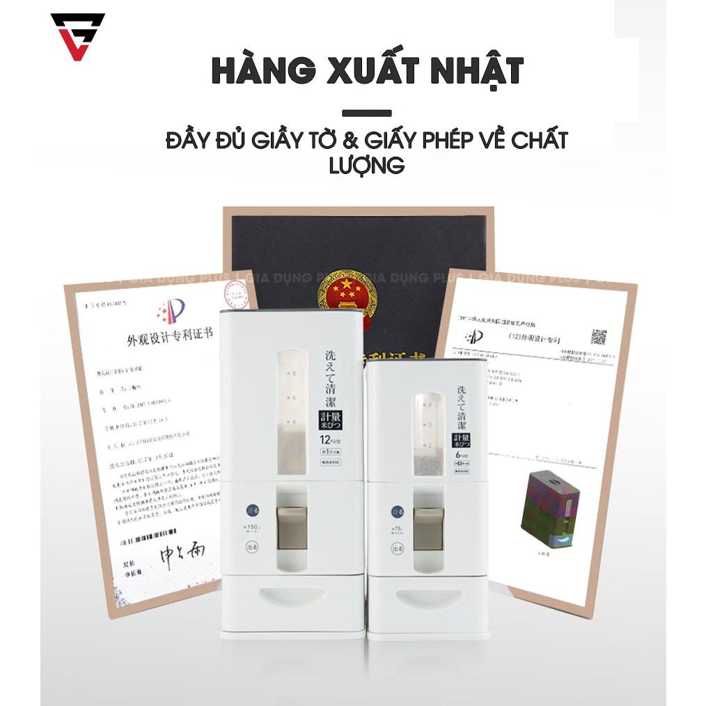 Thùng đựng gạo thông minh xuất Nhật (6KG &amp; 12KG) chính hãng cao cấp