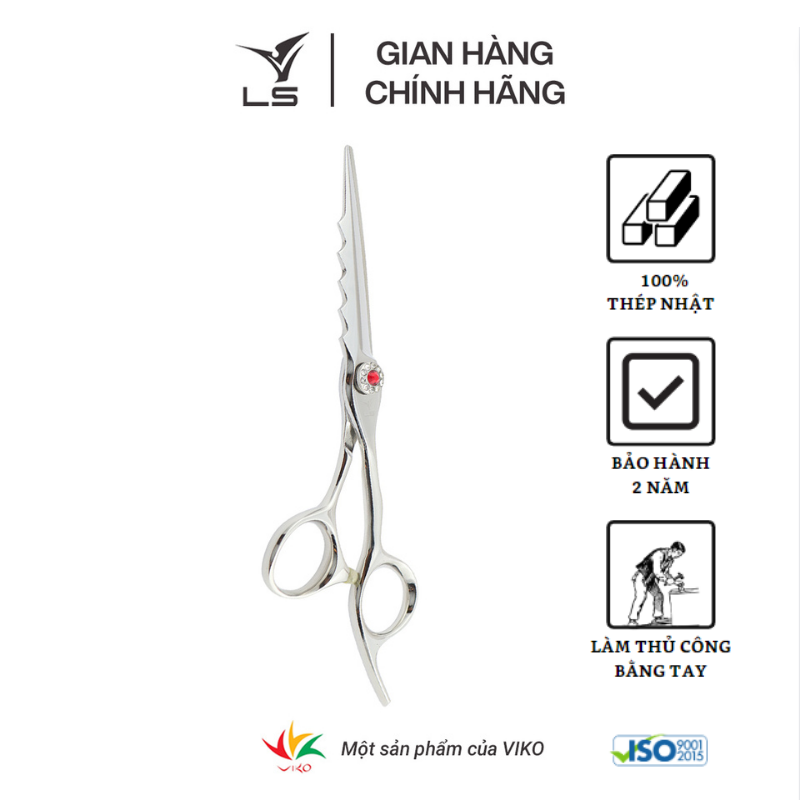 Kéo cắt tóc LS lưỡi thẳng quai offset vênh đỡ ngón cố định FA33/6.0