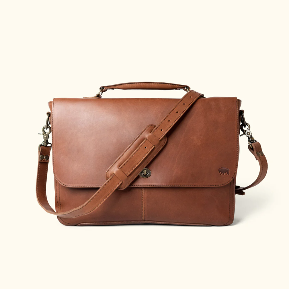 DENVER LEATHER LAPTOP MESSENGER BAG