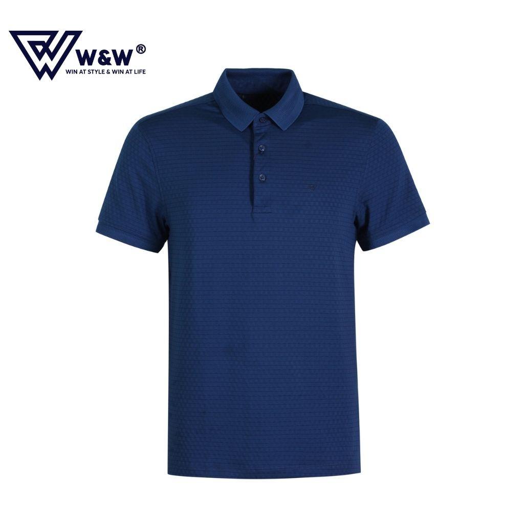 Áo Thun Polo Nam W&amp;W Dáng Regular Fit- Cổ Đức Bẻ Phối Ba Khuy Màu Trơn, Chất Liệu Thoáng Mát, Bền Màu WPO73