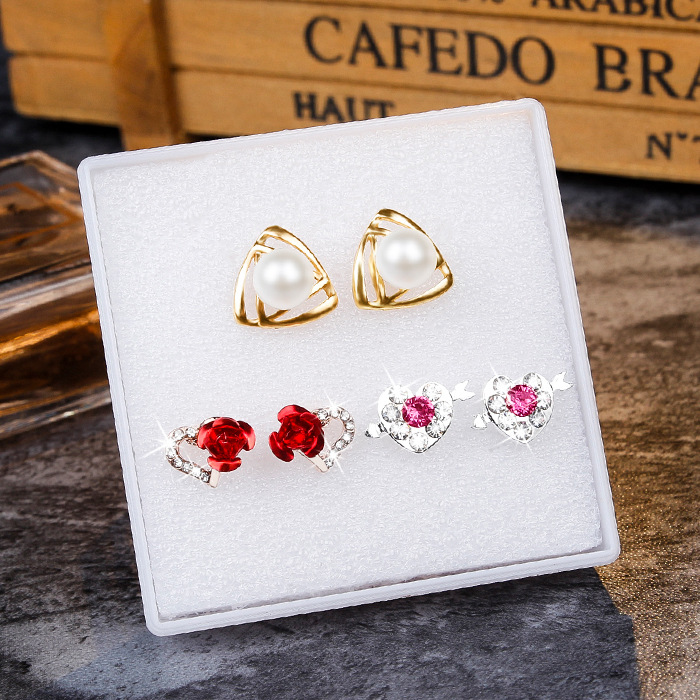 Set 3 đôi bông thời trang nữ đính đá siêu xinh