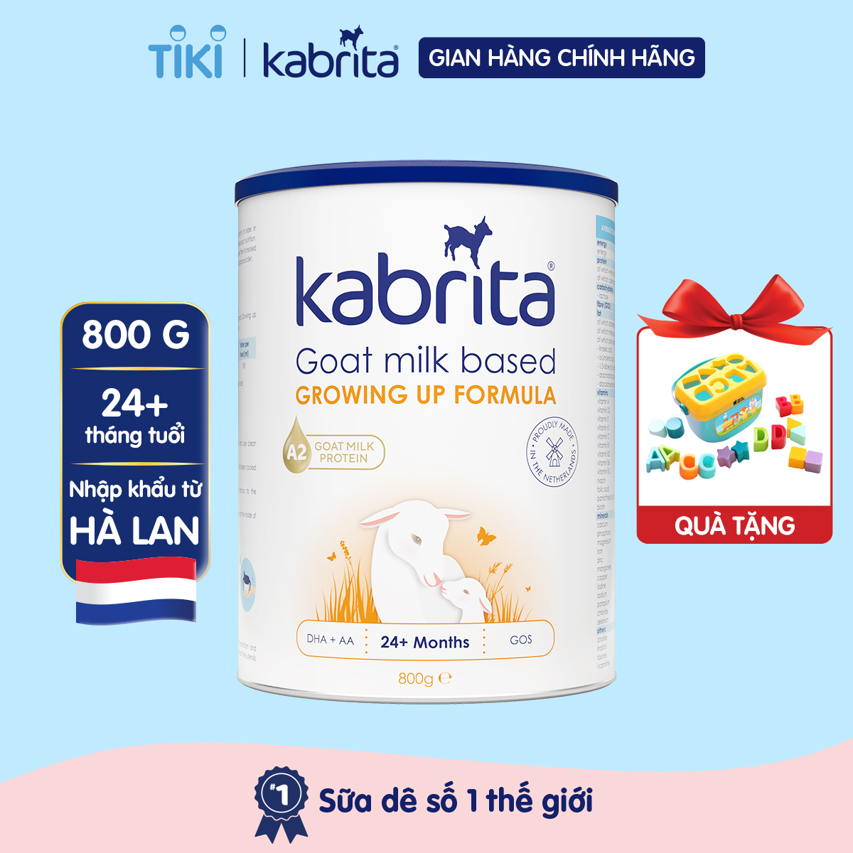 Sữa dê Kabrita số 3 cho trẻ trên 24 tháng - Lon 800g