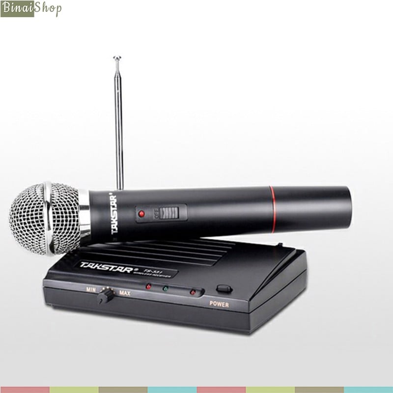 Takstar TS-331 - Micro Không Dây VHF Cầm Tay Cho Biểu Diễn, Hội Nghị, Karaoke Gia Đình- hàng chính hãng