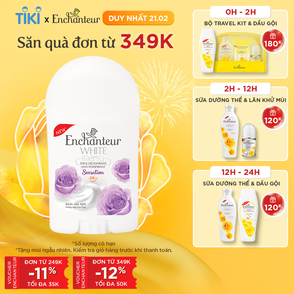 Sáp Khử Mùi Trắng Da Enchanteur Sensation 40gr