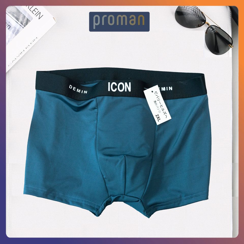 Quần lót nam thun lạnh Boxer ICON Denim, Quần sịp nam thun lạnh cạp to siêu cấp SI01 (che tên) - PROMAN