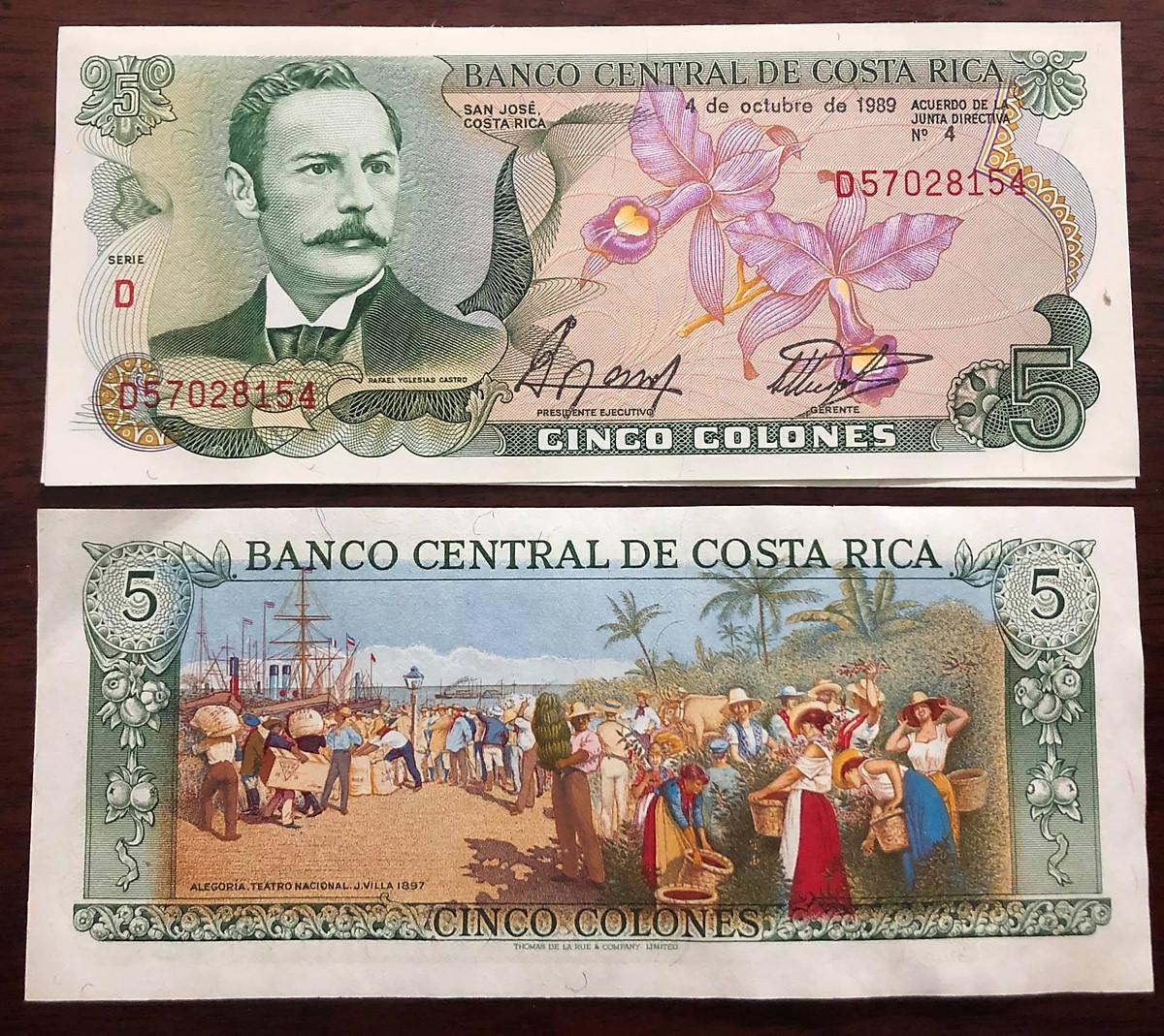 Tờ tiền cổ Costa Rica Mua may bán đắt, may mắn