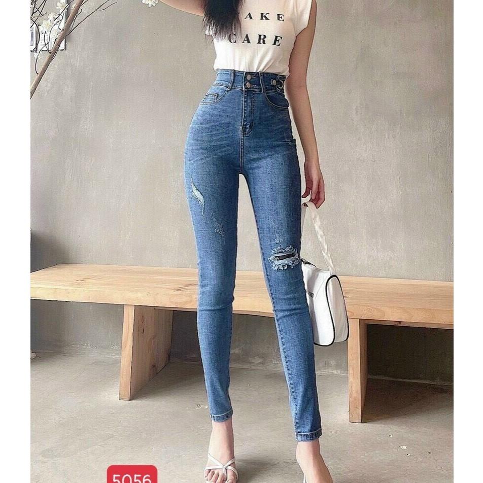 Quần jean nữ cao cấp King168 , Quần jean thiết kế thời trang nữ hàng mới về loại xịn QJN5056
