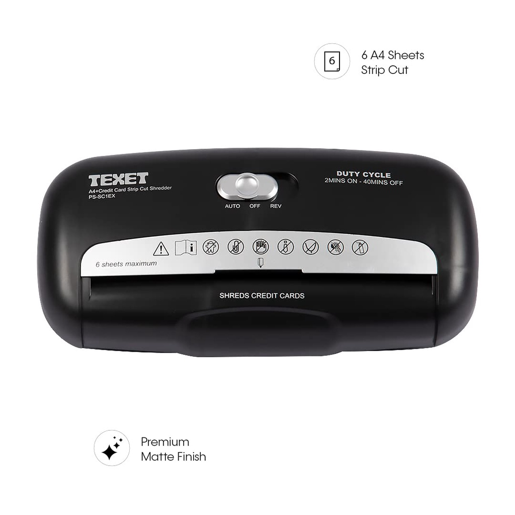 Máy hủy tài liệu 8L Texet SC-10N (Đen) (Bảo hành 12 tháng)
