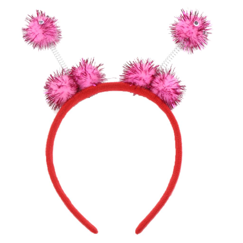 Kid Bee Pom Ball Headband Cosplay Costume Halloween Headwear Red