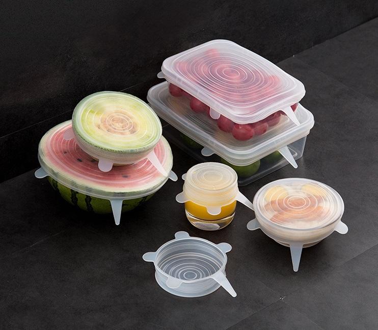 Bộ nắp silicon trắng đa năng nhiều size bảo quản thức ăn chống đổ - GDHN Loại Tốt